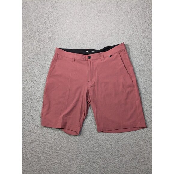 Travis Mathew Shorts Mens 36 Starnes Golf Casual Ripstop Stretch Pinkish Reddish - Picture 1 of 11